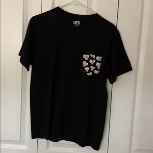 KAWS IT UNIQLO Black Pocket Tee Special Like New
